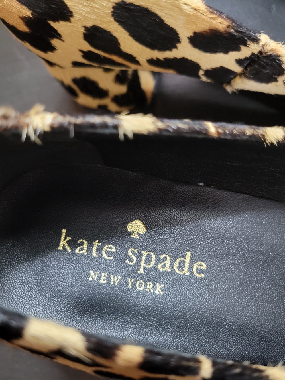 kate spade Leopard Print Round-Toe Block Heel Pumps - Tan & Black - Picture 7 of 7